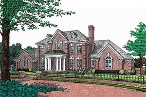 Classical Exterior - Front Elevation Plan #310-177