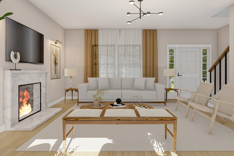 Home Plan - Interior - Family Room 1 for Country House Plan #124-1377 - 3 bed, 2.5 bath