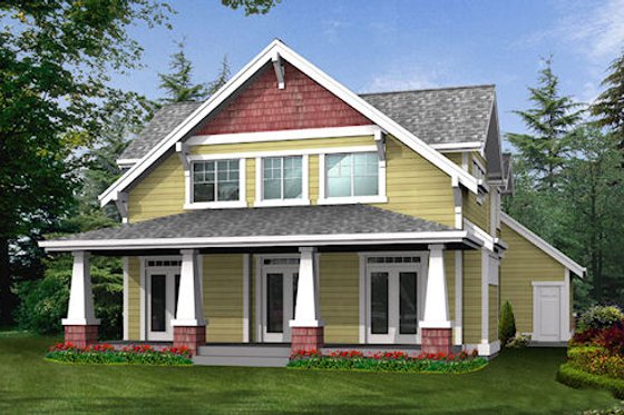 Exterior - Rear Elevation for Craftsman House Plan #132-187 - 3 bed, 2.5 bath