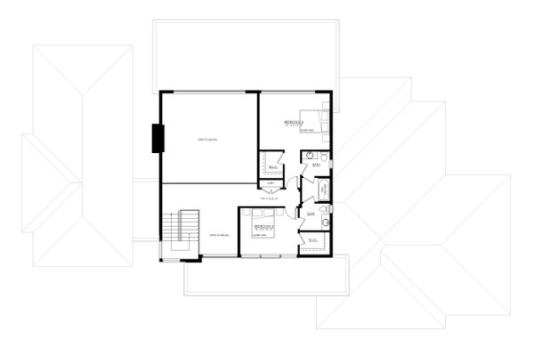 Contemporary Floor Plan - Upper Floor Plan #1114-101