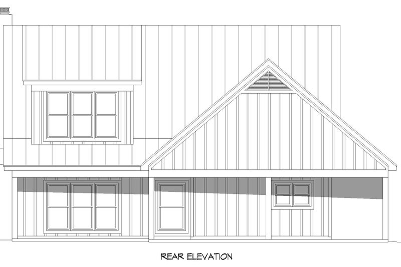 Architectural House Design - Exterior - Rear Elevation for Farmhouse House Plan #932-710 - 4 bed, 3 bath