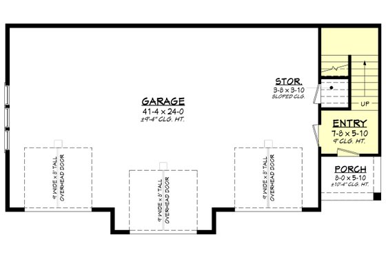 Floor Plan - Main Floor for Farmhouse House Plan #430-332 - 2 bed, 1 bath