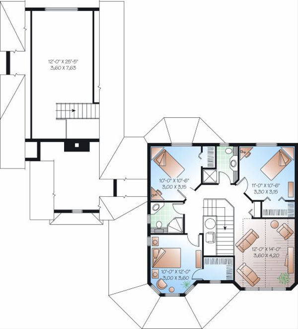 Home Plan - Victorian Floor Plan - Upper Floor Plan #23-750