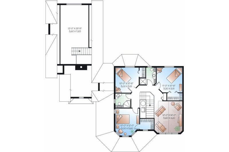 Home Plan - Floor Plan - Upper Floor for Victorian House Plan #23-750 - 4 bed, 3.5 bath