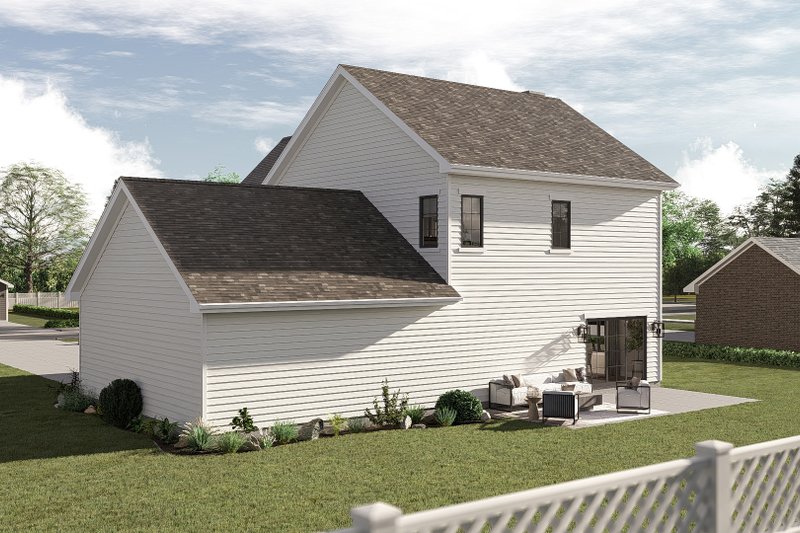 Architectural House Design - Exterior - Rear Elevation for Traditional House Plan #455-741 - 3 bed, 2.5 bath