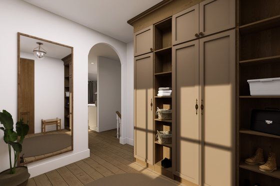 Interior - Entry for European House Plan #23-1020 - 2 bed, 1 bath