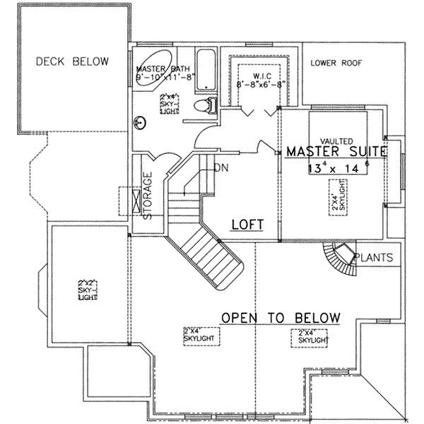 Modern Floor Plan - Upper Floor Plan #117-273