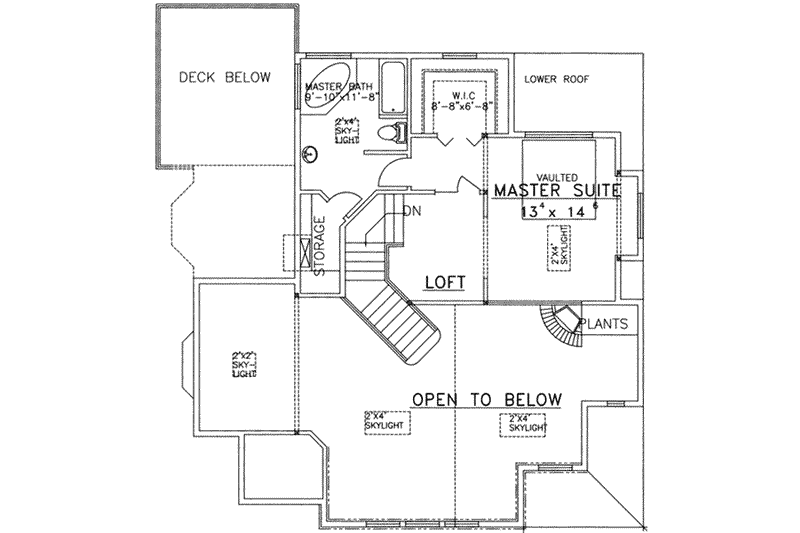 Home Plan - Floor Plan - Upper Floor for Modern House Plan #117-273 - 2 bed, 1.5 bath