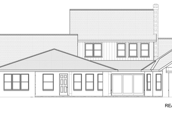 Exterior - Rear Elevation for Traditional House Plan #1058-226 - 4 bed, 5 bath