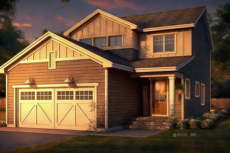 House Blueprint - Craftsman Exterior - Front Elevation Plan #51-1463