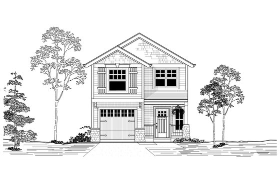 Exterior - Front Elevation for Craftsman House Plan #53-520 - 3 bed, 2 bath