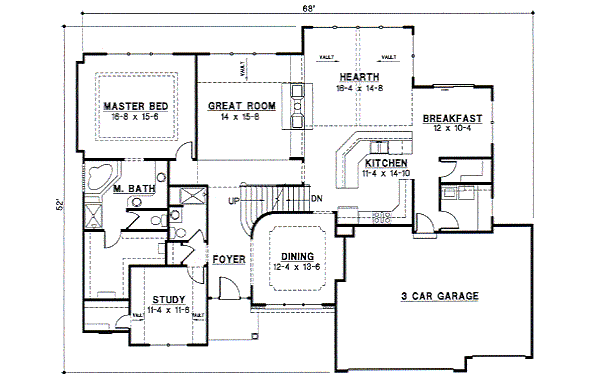 European Floor Plan - Main Floor Plan #67-235