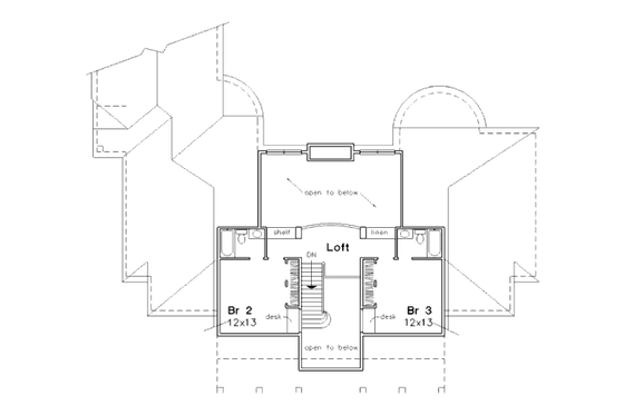 Floor Plan - Upper Floor for Country House Plan #320-465 - 3 bed, 4.5 bath