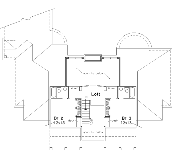 House Design - Country Floor Plan - Upper Floor Plan #320-465