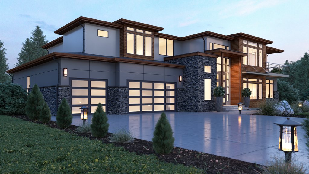 Contemporary Style House Plan - 5 Beds 5.5 Baths 6182 Sq/Ft Plan #1066