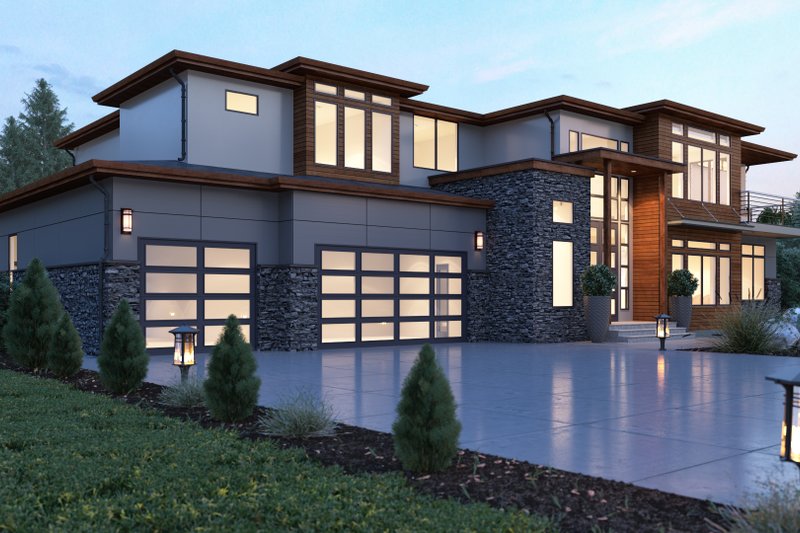 Dream House Plan - Contemporary Exterior - Front Elevation Plan #1066-28