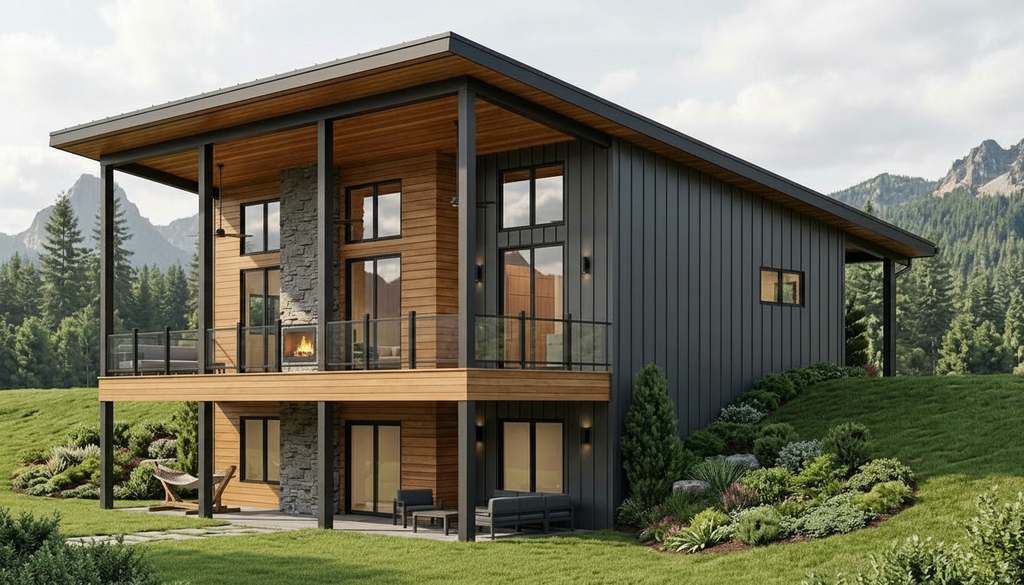 Exterior - Rear Elevation 2 for Modern House Plan #1064-319 - 2 bed, 2 bath