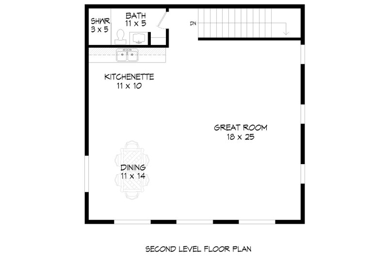 Architectural House Design - Floor Plan - Upper Floor for Traditional House Plan #932-684, 1 bath