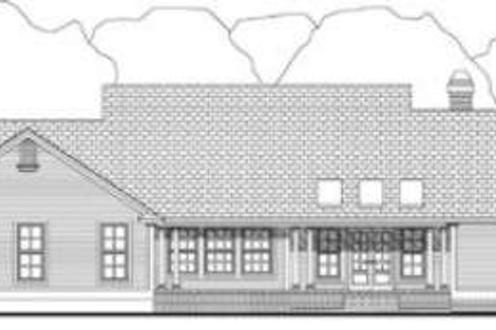 Exterior - Rear Elevation for Southern House Plan #406-202 - 3 bed, 2.5 bath