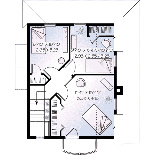 Home Plan - Cottage Floor Plan - Upper Floor Plan #23-520