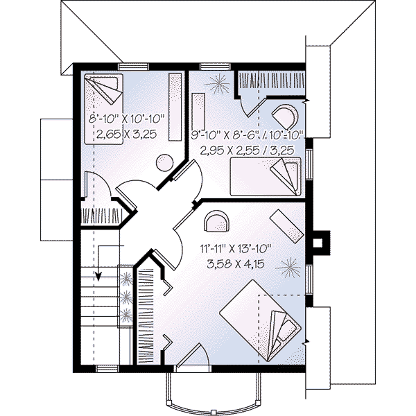 House Plan Design - Cottage Floor Plan - Upper Floor Plan #23-520