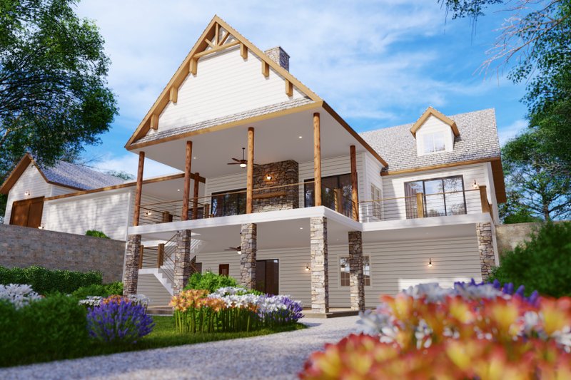 Home Plan - Exterior - Rear Elevation for Farmhouse House Plan #54-446 - 3 bed, 2 bath