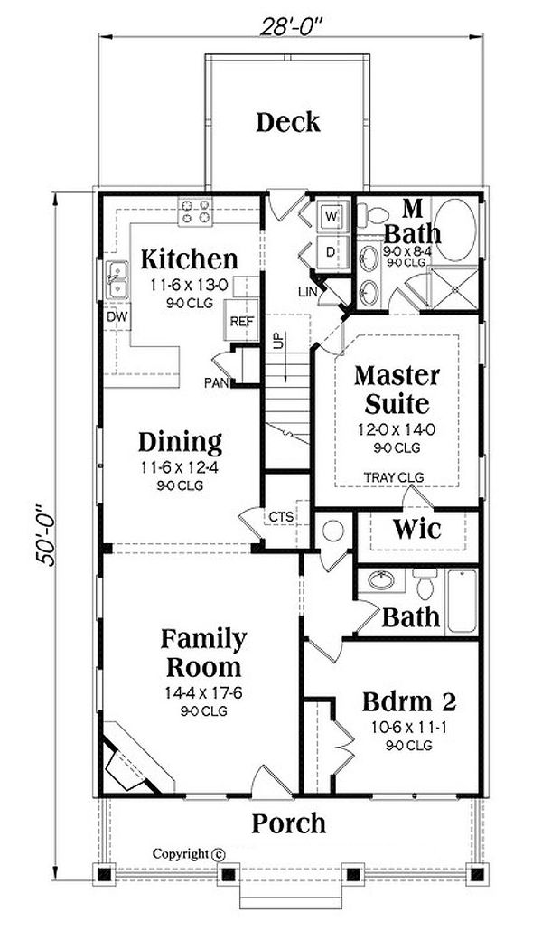 Bungalow Floor Plan - Main Floor Plan #419-301