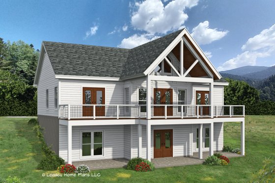 Exterior - Rear Elevation 1 for Contemporary House Plan #932-915 - 2 bed, 2 bath