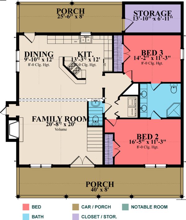 Architectural House Design - Log Floor Plan - Main Floor Plan #63-280