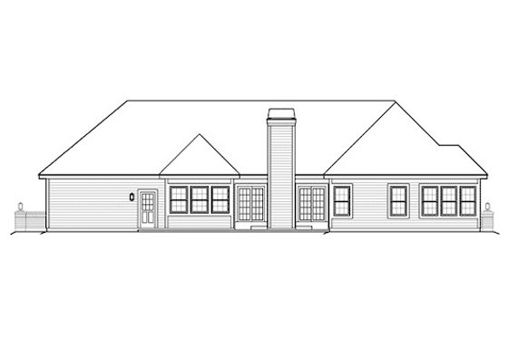 Exterior - Rear Elevation for Traditional House Plan #57-372 - 3 bed, 2.5 bath