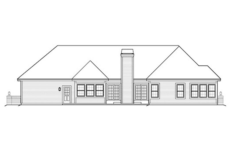 Architectural House Design - Exterior - Rear Elevation for Traditional House Plan #57-372 - 3 bed, 2.5 bath