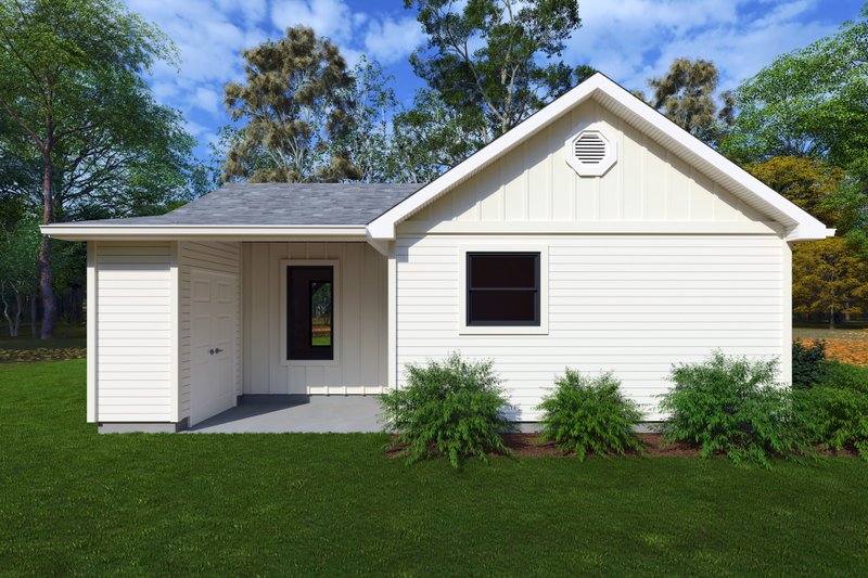 House Design - Exterior - Rear Elevation for Farmhouse House Plan #1111-17 - 1 bed, 1 bath