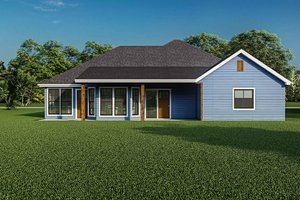 Exterior - Rear Elevation for Traditional House Plan #17-3441 - 3 bed, 2 bath