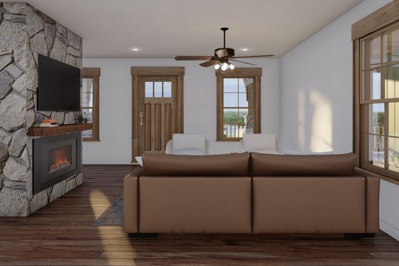 Interior - Family Room for Cabin House Plan #923-416 - 3 bed, 2 bath