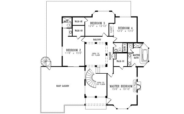 Adobe / Southwestern Floor Plan - Upper Floor Plan #1-780