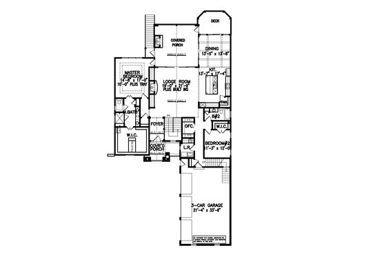 Floor Plan - Main Floor for Farmhouse House Plan #54-507 - 3 bed, 3 bath