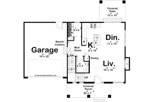Floor Plan - Main Floor for Traditional House Plan #455-545 - 3 bed, 2.5 bath