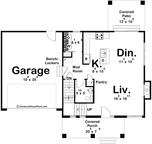 Traditional Floor Plan - Main Floor Plan #455-545
