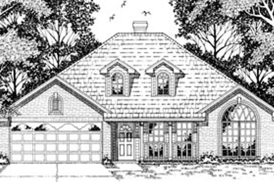 Exterior - Front Elevation for Traditional House Plan #42-169 - 3 bed, 2 bath