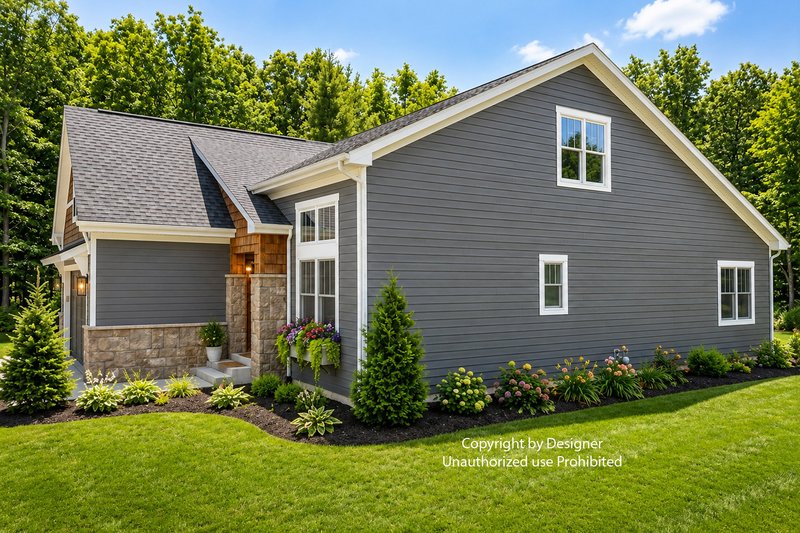 House Blueprint - Exterior - Front Elevation 3 for Craftsman House Plan #51-1541 - 3 bed, 2.5 bath