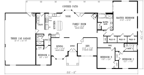 Ranch Floor Plan - Main Floor Plan #1-561