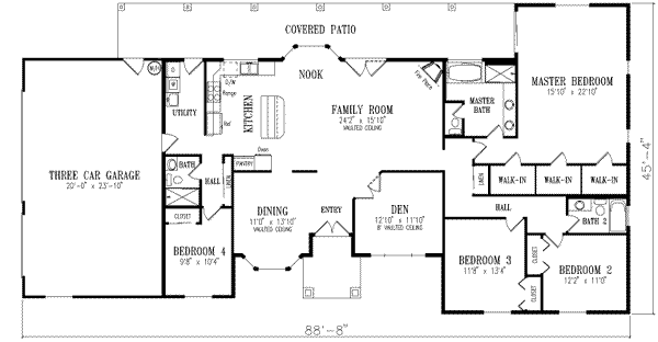 Dream House Plan - Ranch Floor Plan - Main Floor Plan #1-561