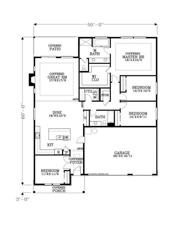 Home Plan - Craftsman Floor Plan - Main Floor Plan #53-736