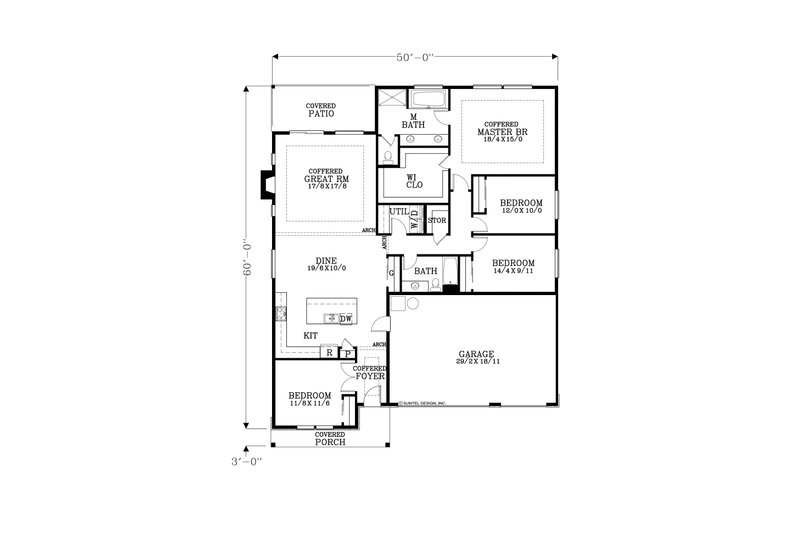 Home Plan - Floor Plan - Main Floor for Craftsman House Plan #53-736 - 4 bed, 2 bath
