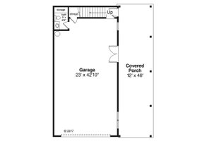 Floor Plan - Main Floor for Craftsman House Plan #124-1038, 0.5 bath