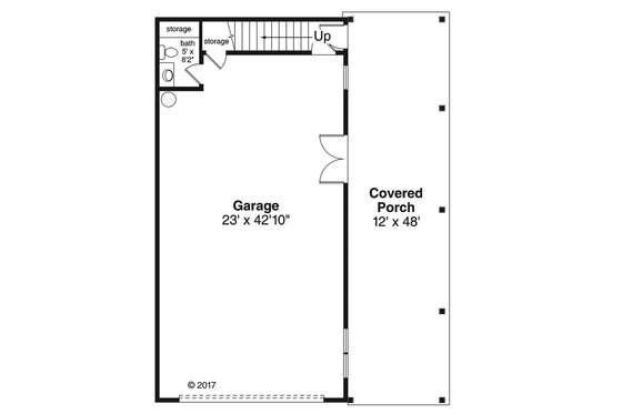Floor Plan - Main Floor for Craftsman House Plan #124-1038, 0.5 bath