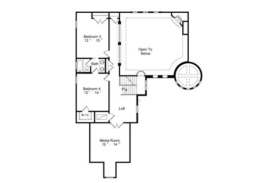 Floor Plan - Upper Floor for European House Plan #417-399 - 4 bed, 3.5 bath