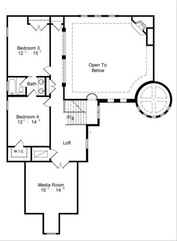 Architectural House Design - European Floor Plan - Upper Floor Plan #417-399