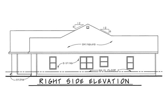 Exterior - Other Elevation for Traditional House Plan #20-1772 - 3 bed, 2 bath