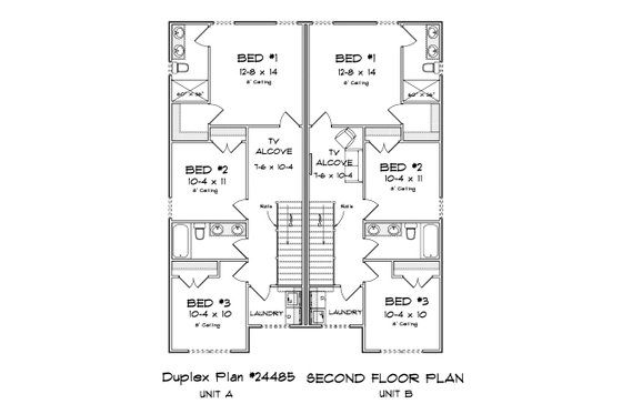 Floor Plan - Upper Floor 1 for Cottage House Plan #513-2278 - 3 bed, 2.5 bath